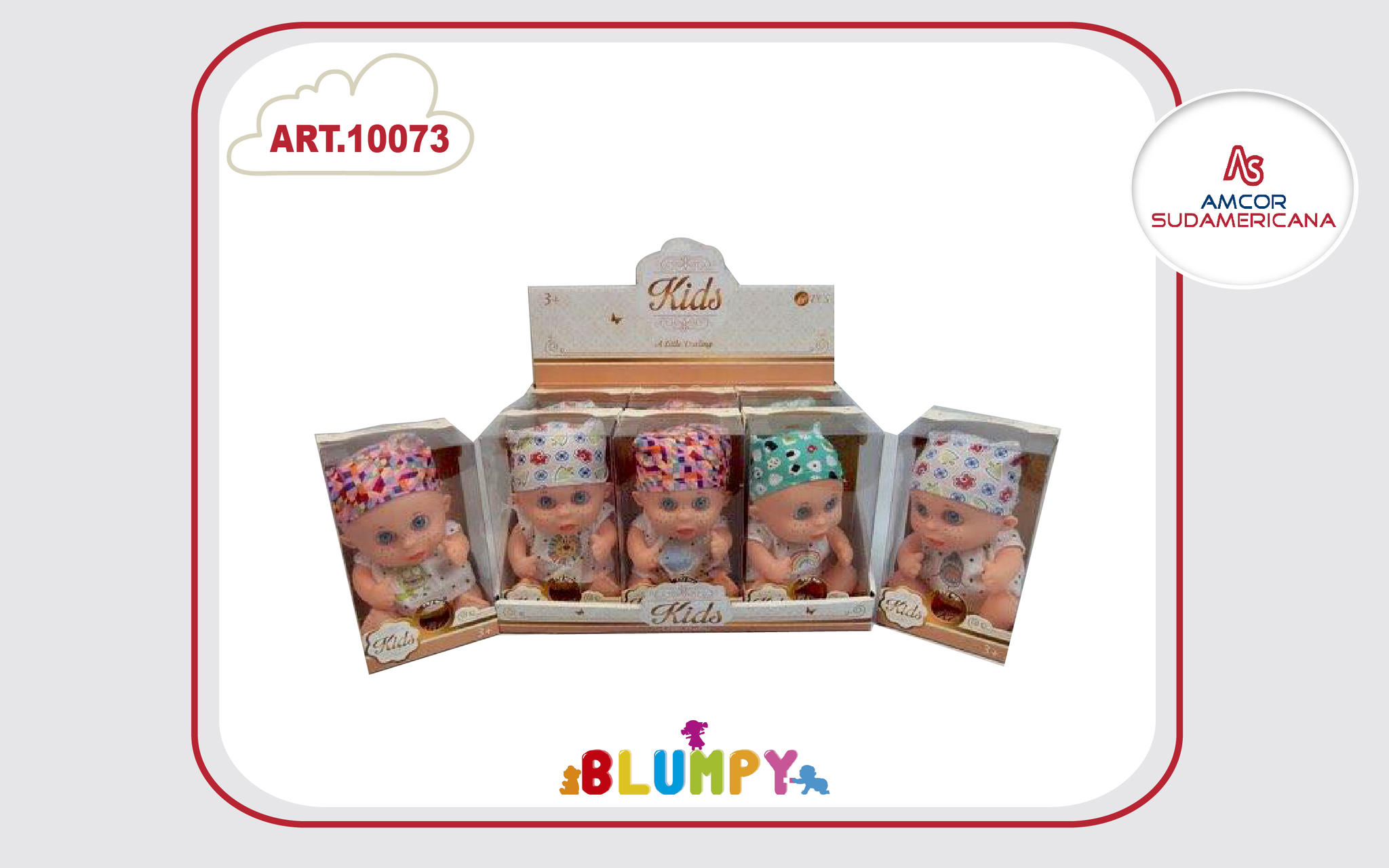 DISPLAY DE 6 BEBOTES  EN CAJA DE 23 CM CON SONIDOS EN 3 MODELOS