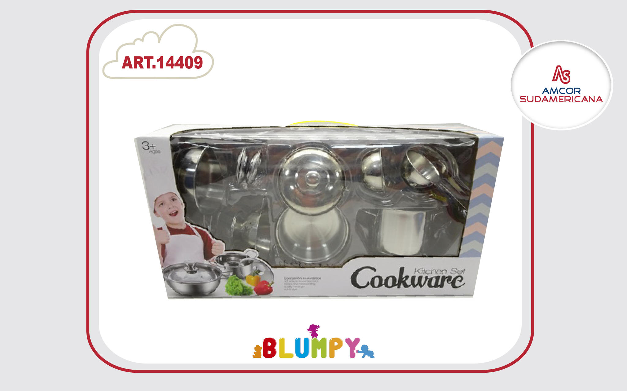 SET DE COCINA METAL GDE CON CACEROLA, UTENSILLOS.  EN CAJA