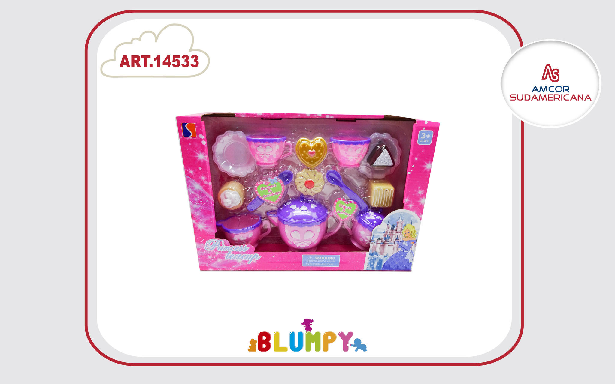 SET DE T PRINCESA GDE  CON TAZAS,TETERA Y TORTAS. EN CAJA VISOR