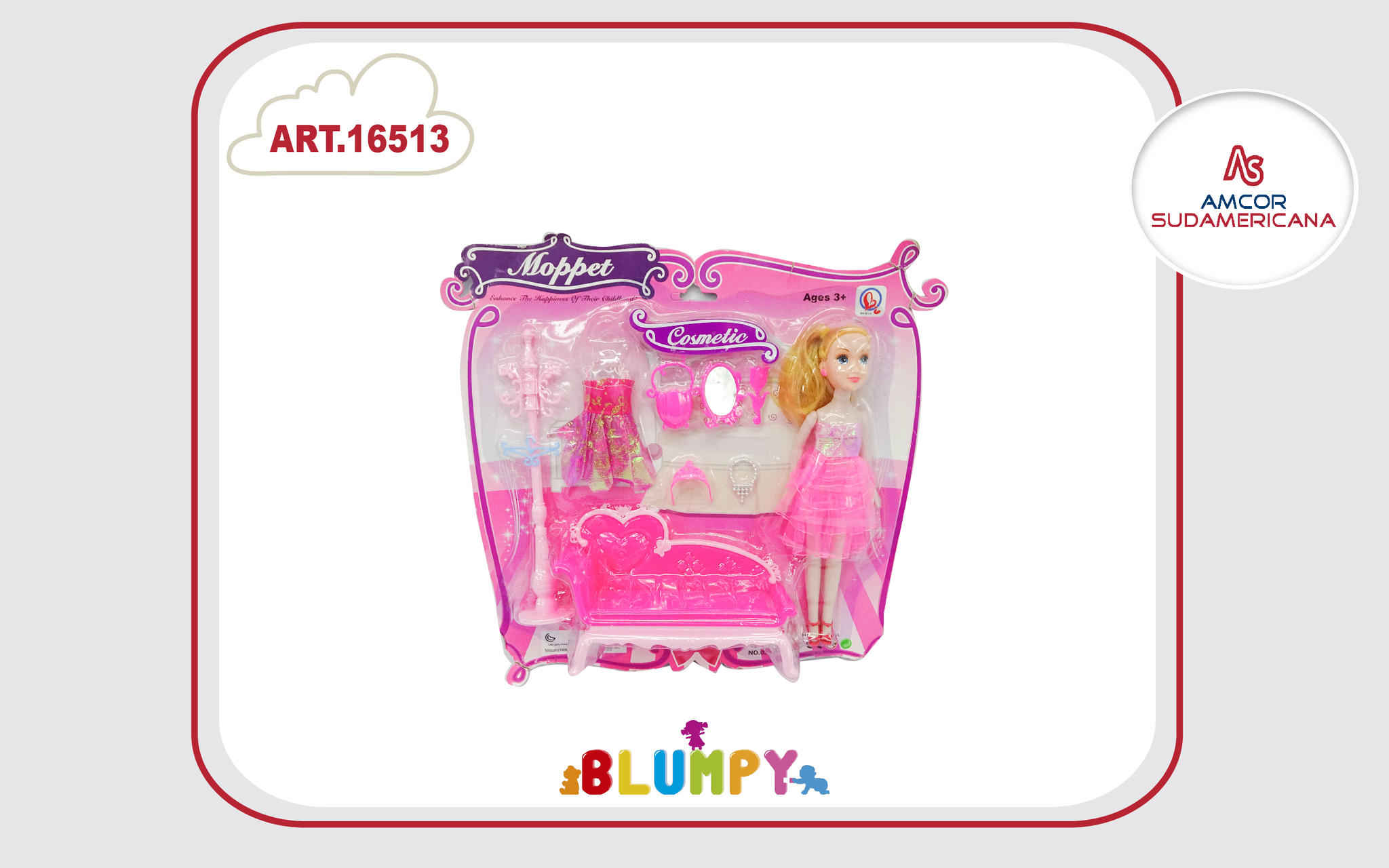 SET MUÑECA CON MOBILIARIO Y ACCESORIOS EN BLISTER
