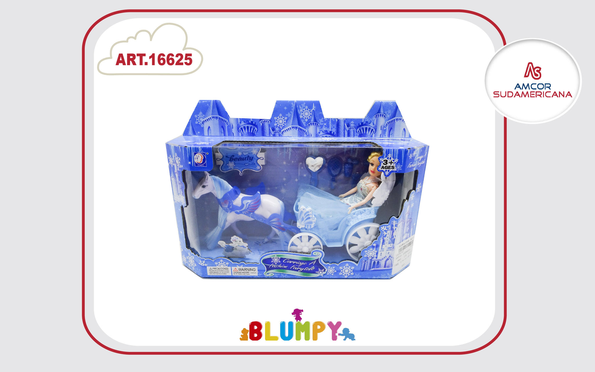 SET CARRUAJE ENCANTADO CON PRINCESA Y CABALLO CON ACC.  EN CAJA VISOR