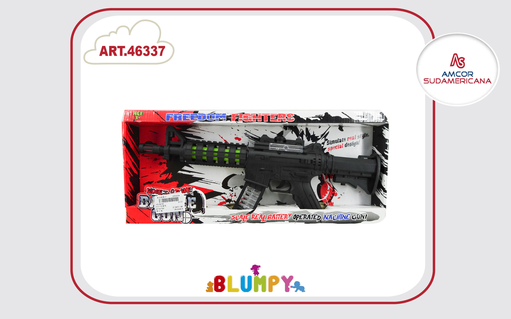RIFLE CON LUCES Y SONIDOS REALES EN CAJA VISOR