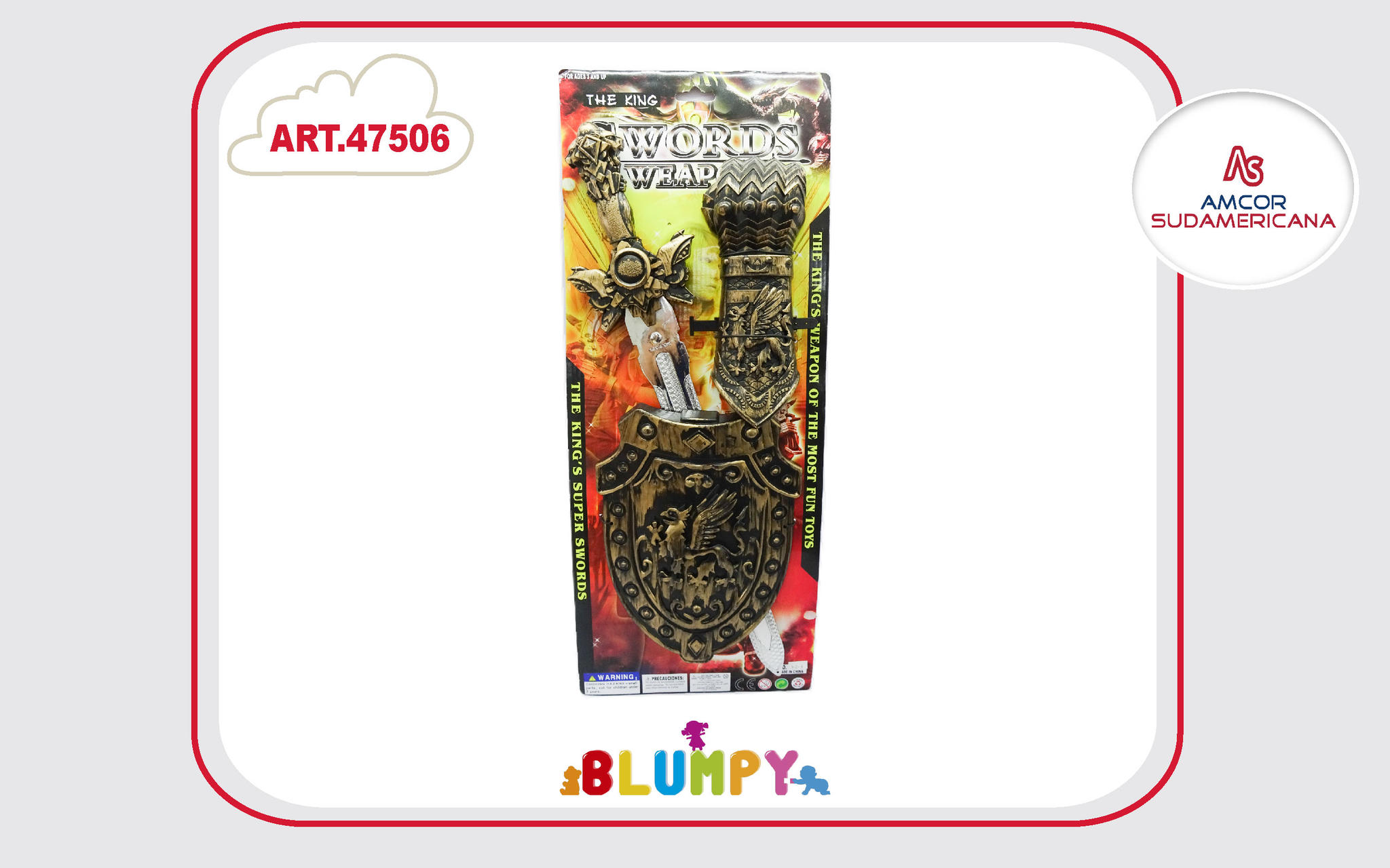 SET GDE  DE ESPADA DEL REY  CON ESCUDO Y GUANTE. EN TARJETA