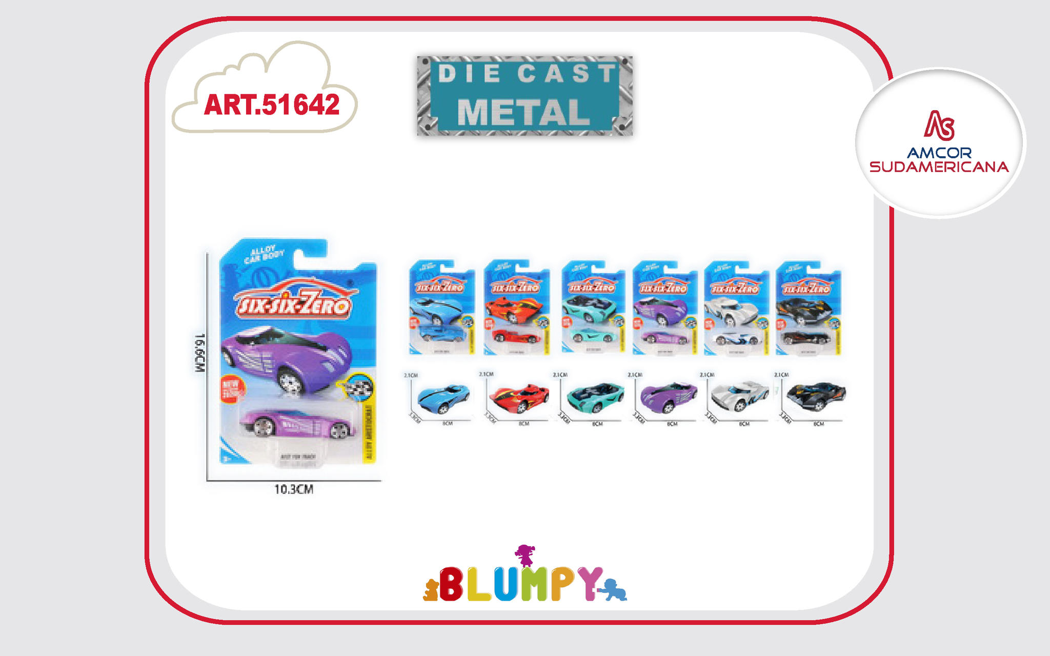 AUTITOS DE METAL 8 CM  SURTIDOS 6 MODELOS EN BLISTER