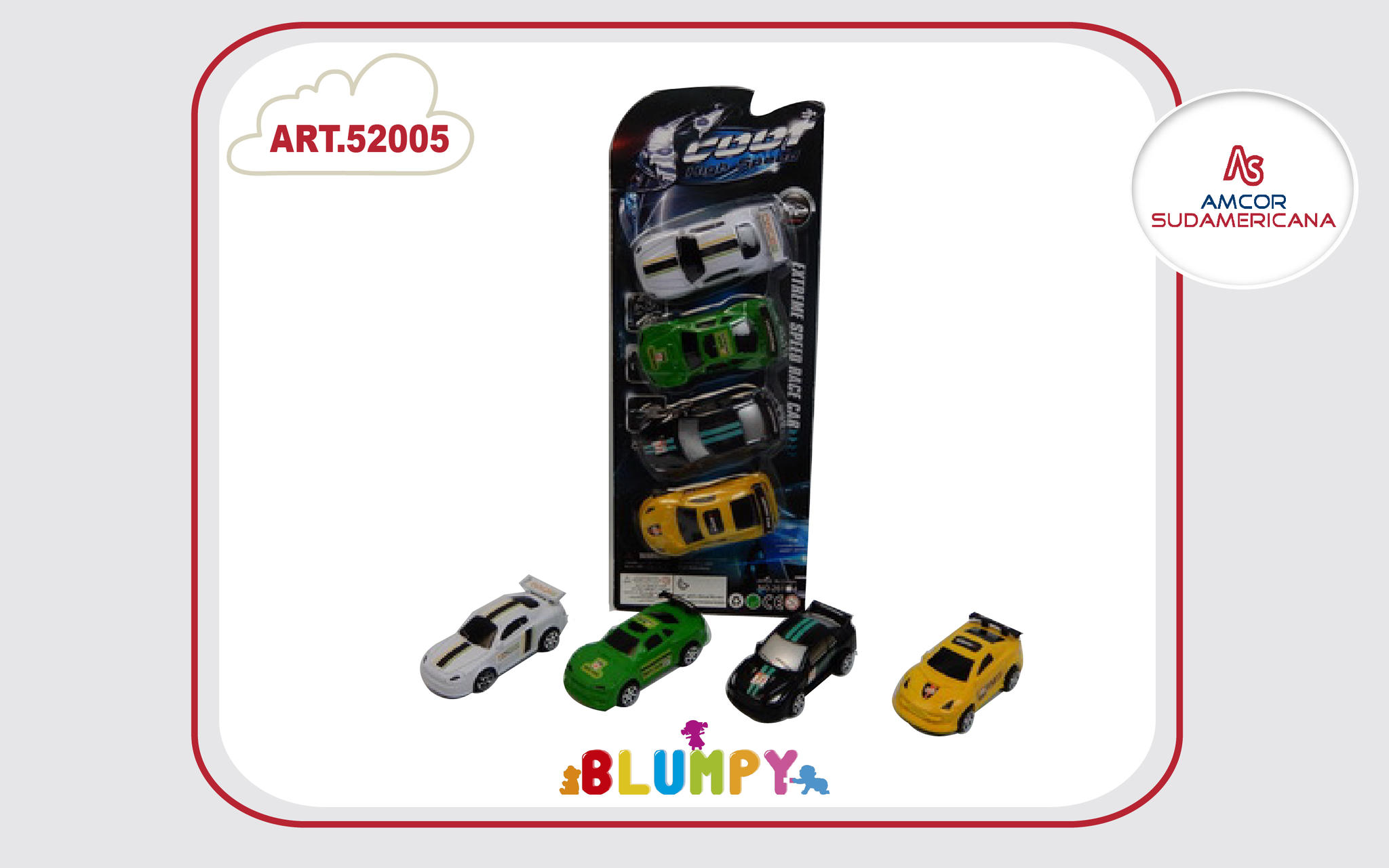 SET 4 AUTITOS A FRICCION  10 CM  . EN BLISTER