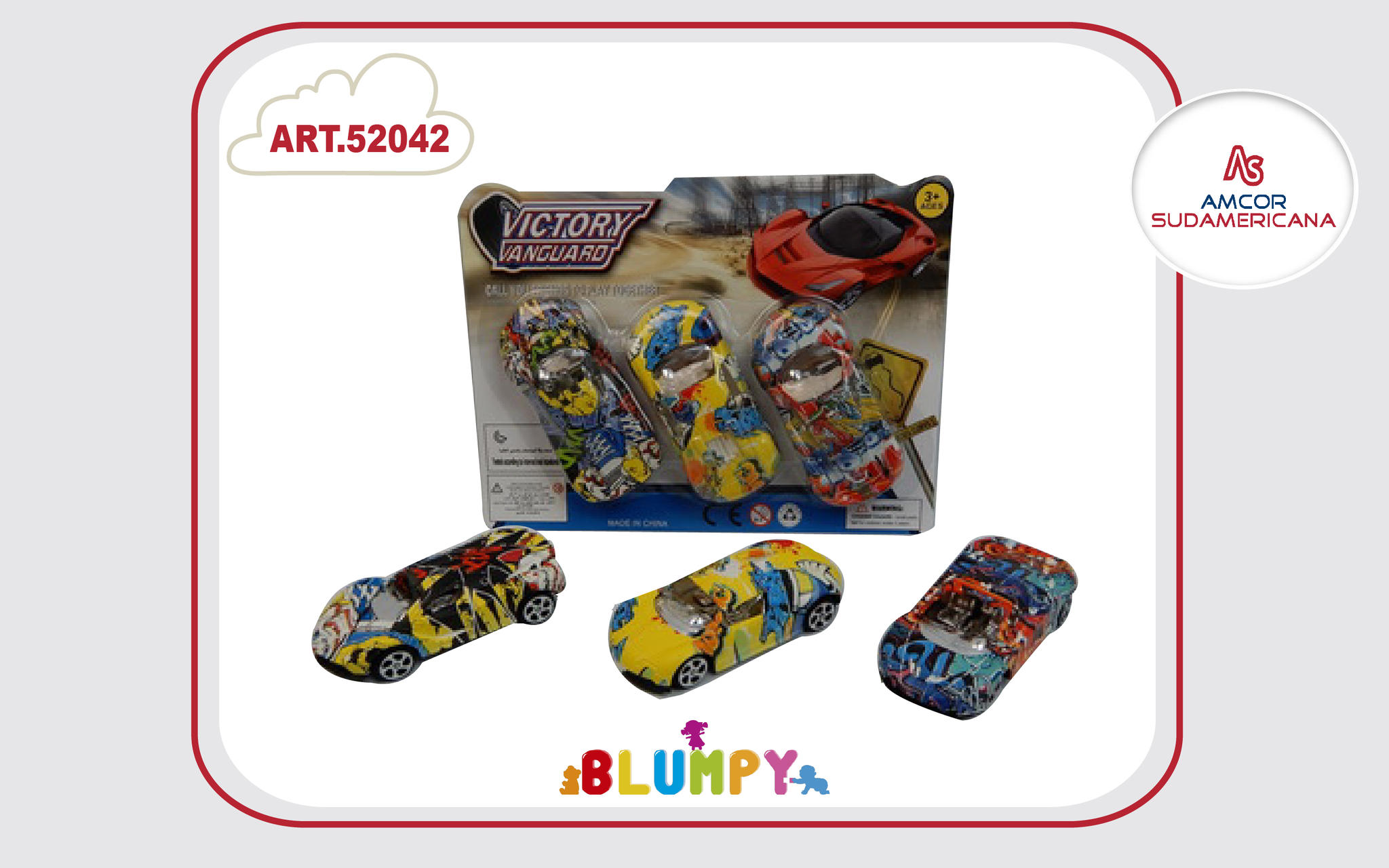 SET 3 AUTITOS A FRICCION  10 CM . EN BLISTER