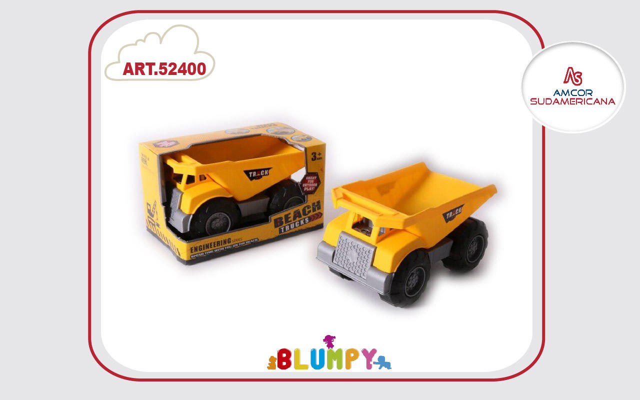CAMION FRICCION DE CONSTRUCCION VOLQUETE PARA JUGAR EN LA ARENA 18 CM