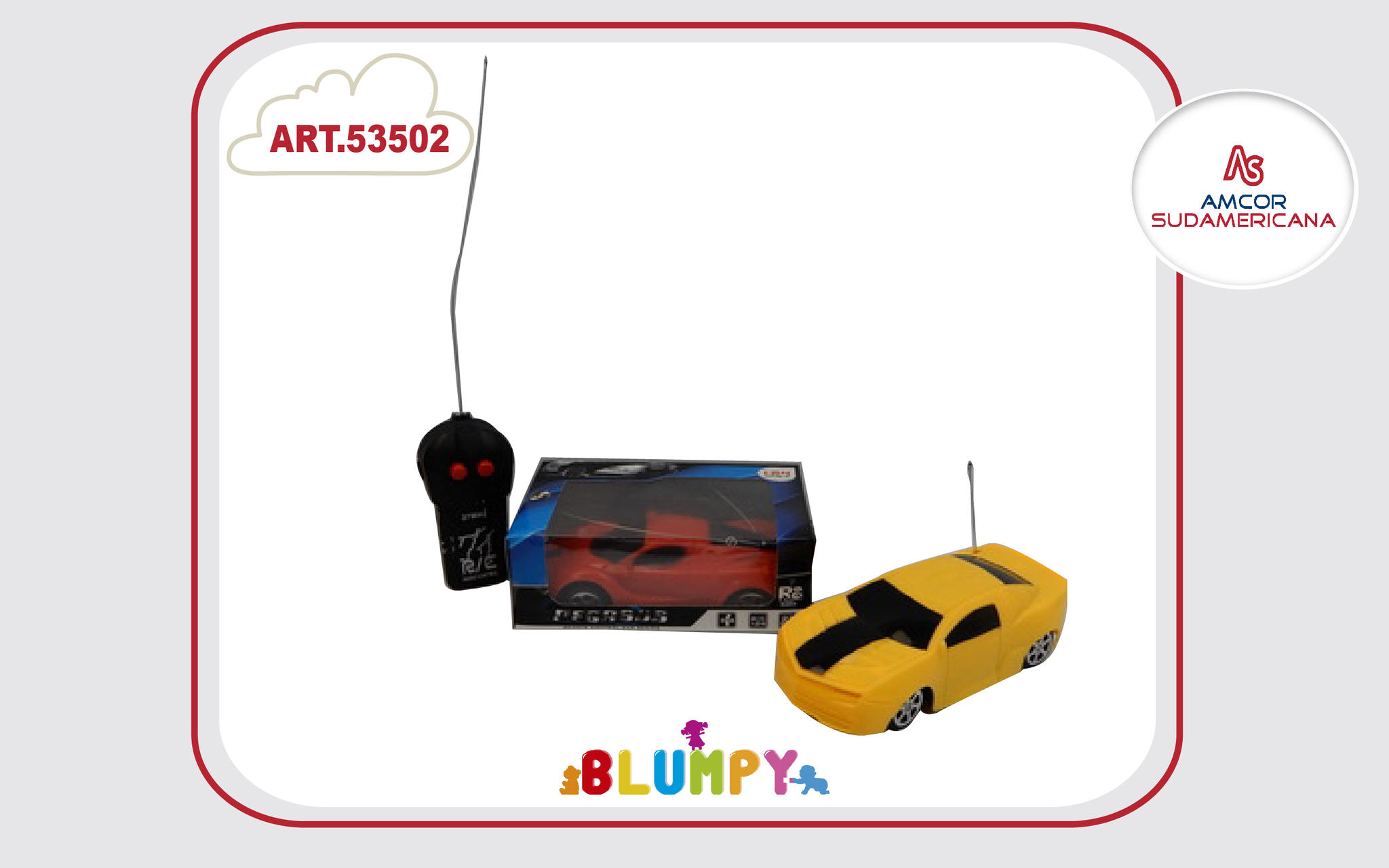 AUTO DEPORTIVO CONTROL REMOTO  2  CANALES DE 15 CM. DOS MODELOS. EN CAJA VISOR