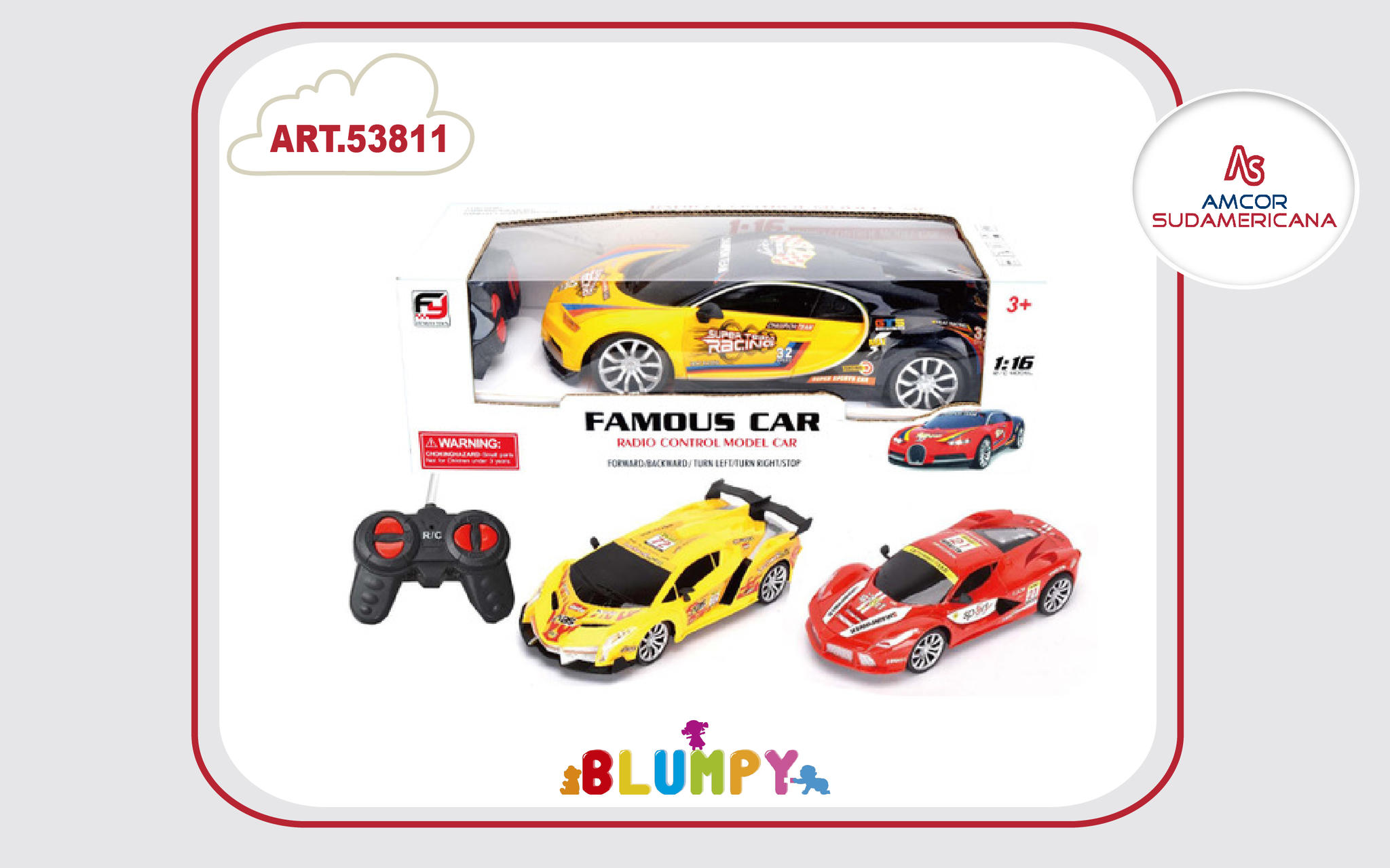 AUTO DE CARRERA CONTROL REMOTO FULL 4 CANALES, EN DOS MODELOS. EN CAJA VISOR