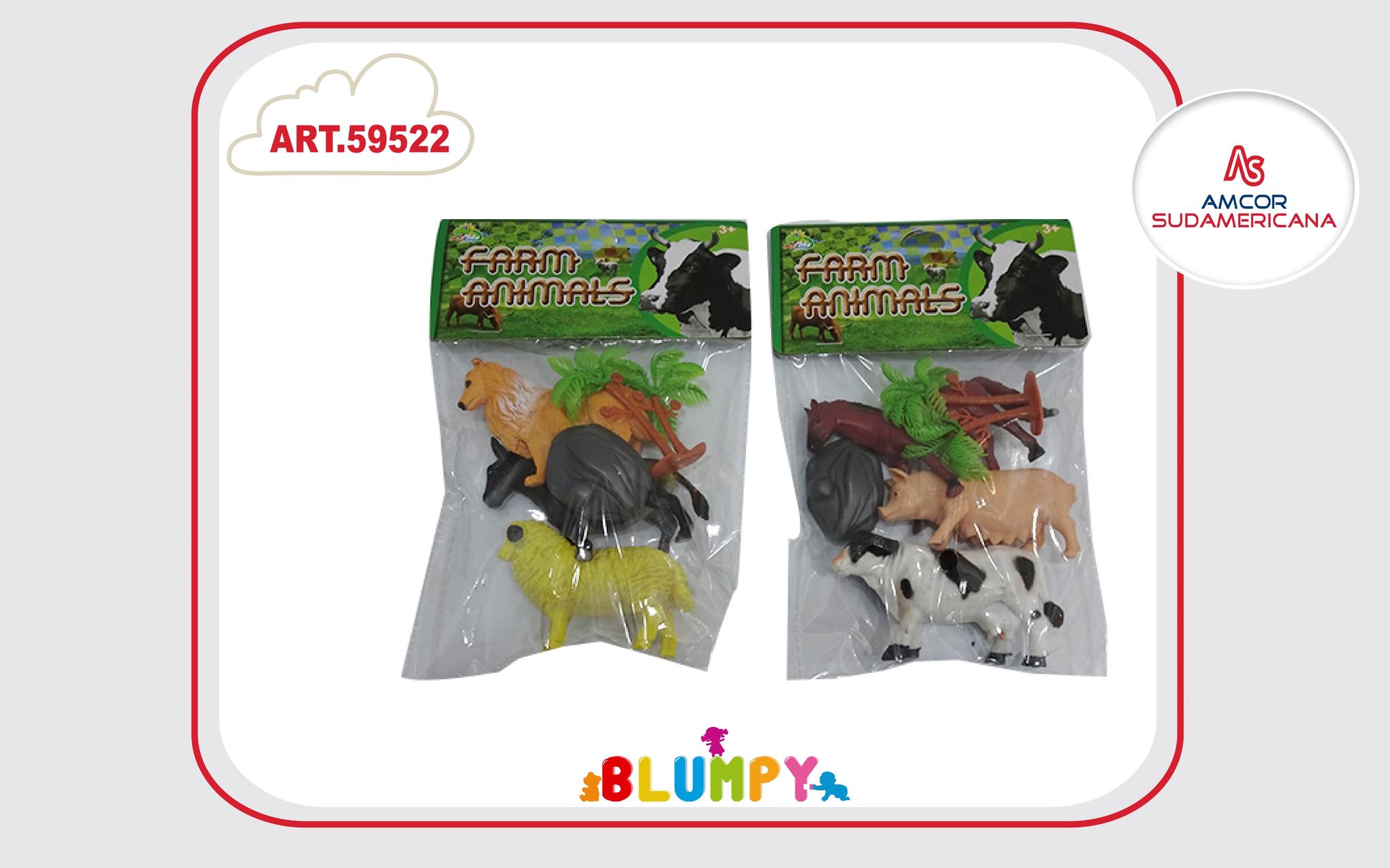 3 ANIMALES DE GRANJA 18 CM CON ACC. EN BOLSA