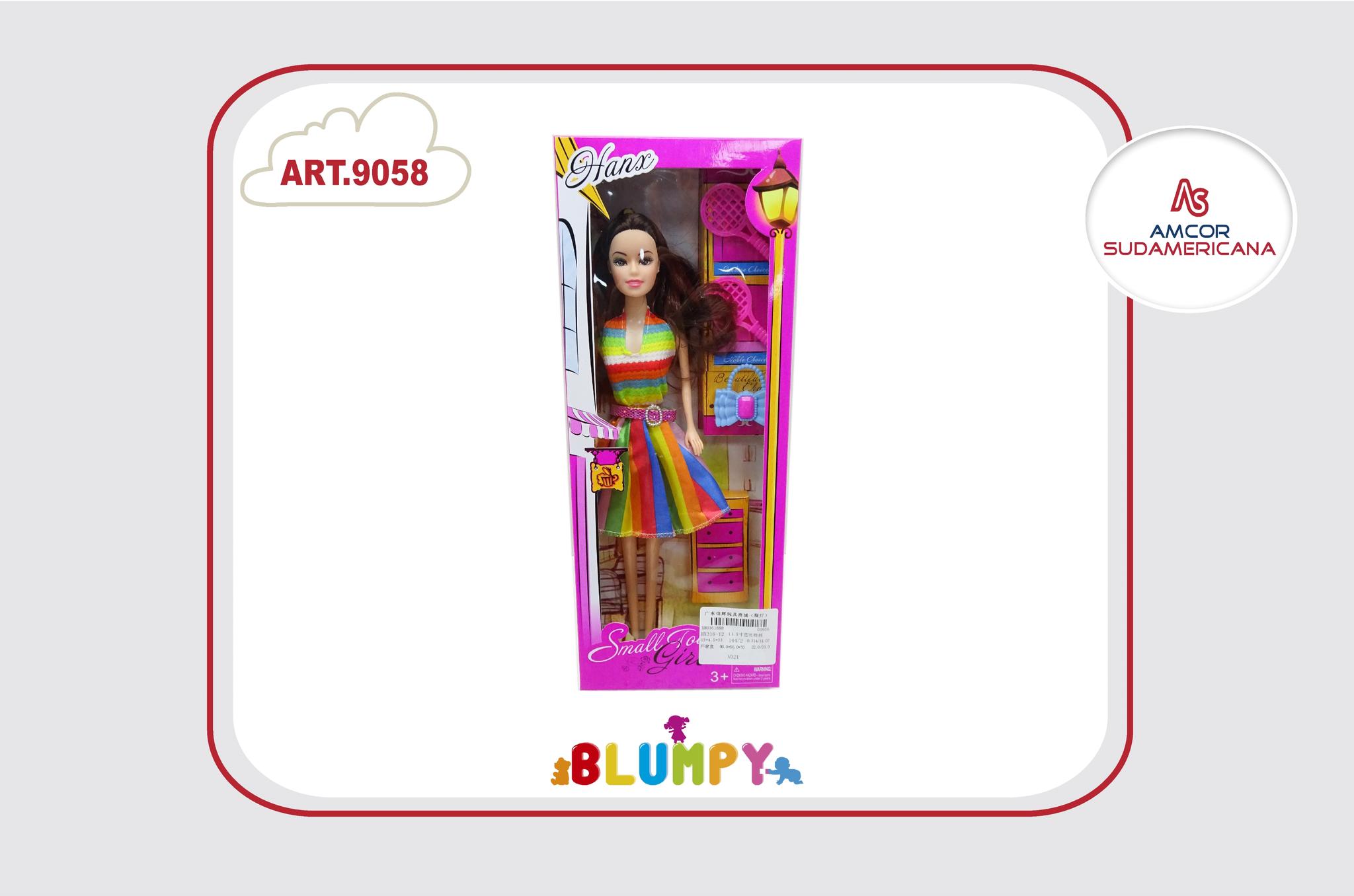 MUÑECA 30 CM FASHION CON ACCESORIOS DE TENIS  EN CAJA VISOR