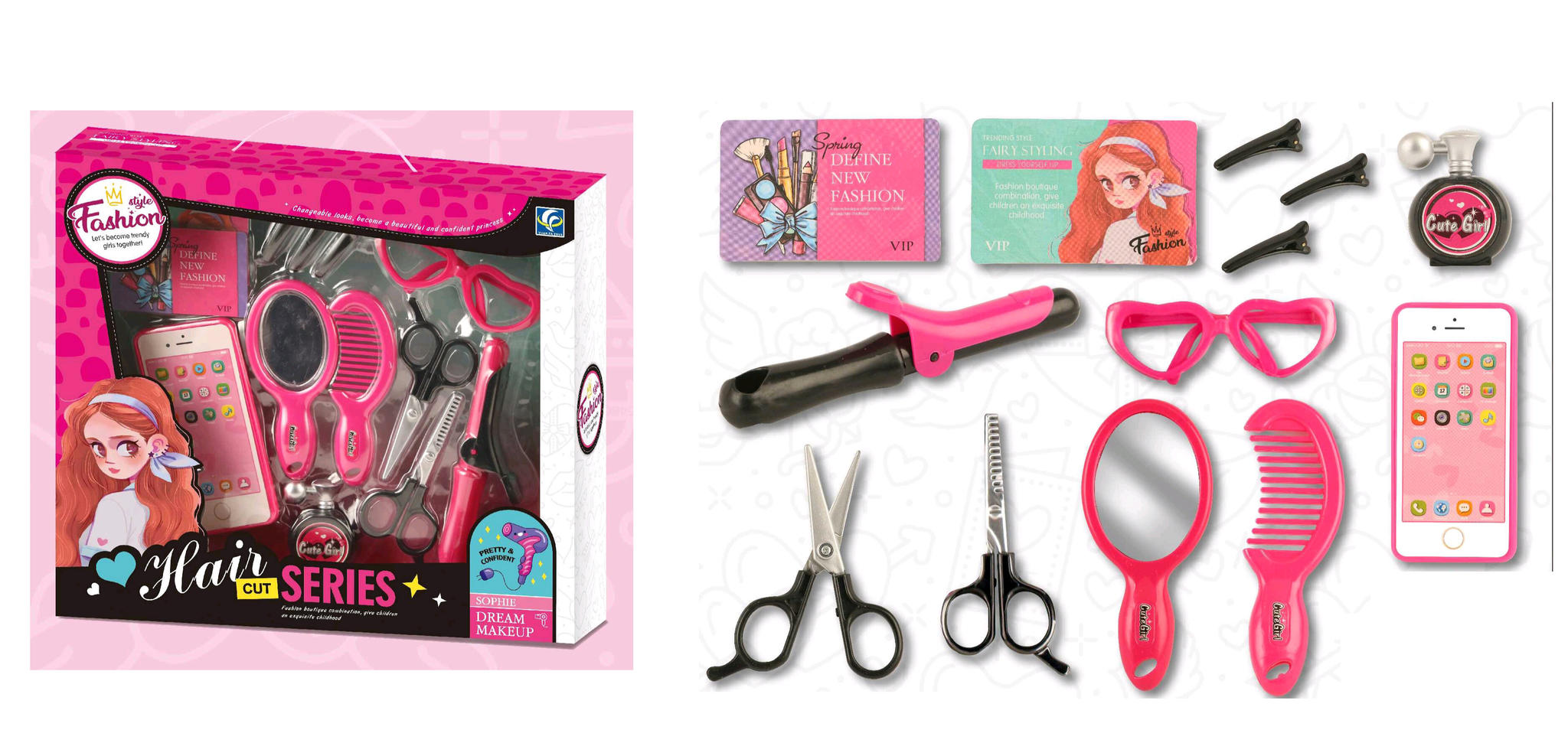 SET DE PELUQUERIA FASHION EN CAJA.