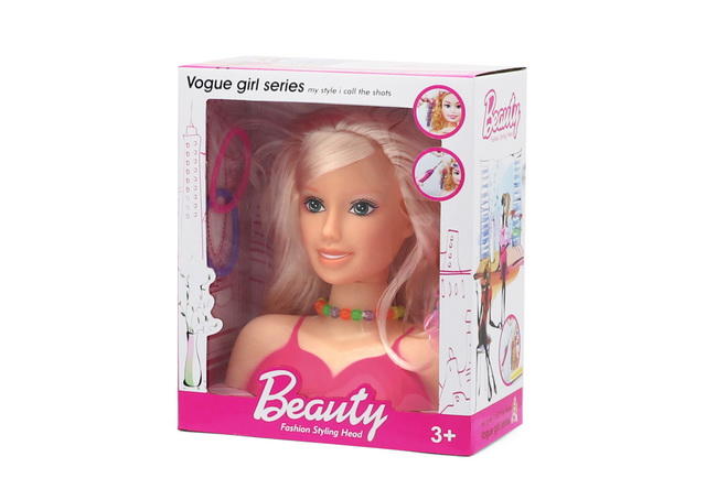 CABEZA DE MUÑECA P/ PEINAR C/ ACCESORIOS