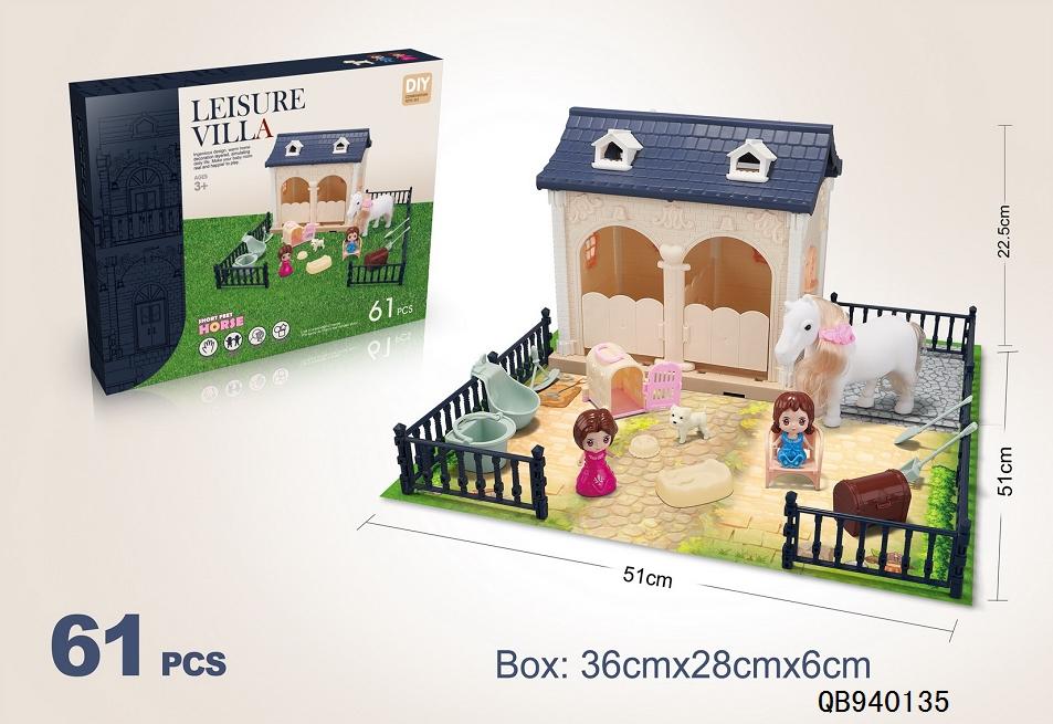 PLAYSET ESTABLO CON MUÑECAS, CABALLO Y ACCESORIOS. 61 PCS
