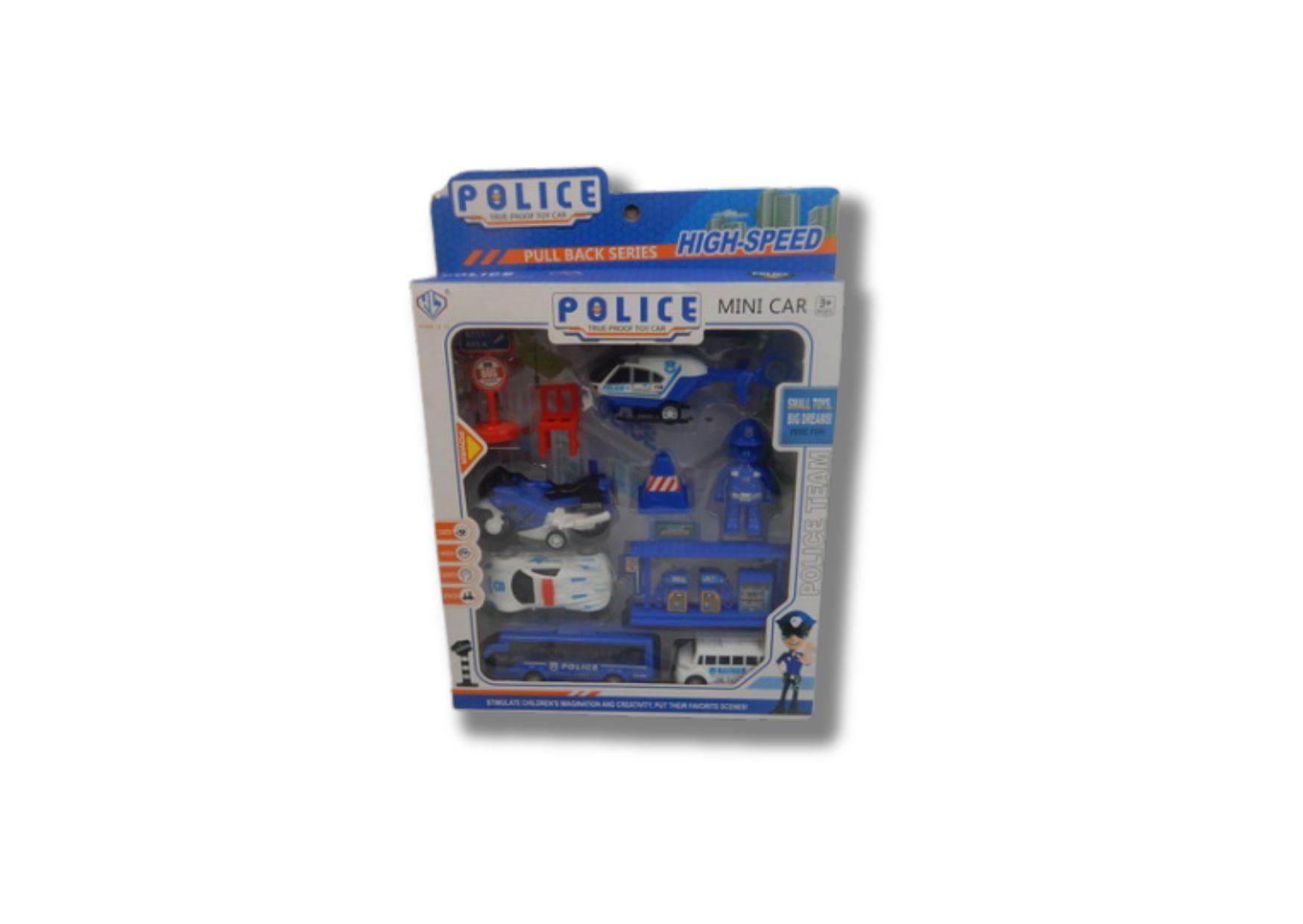 SET DE ESTACION DE POLICIA CON VEHICULOS PULLBACK