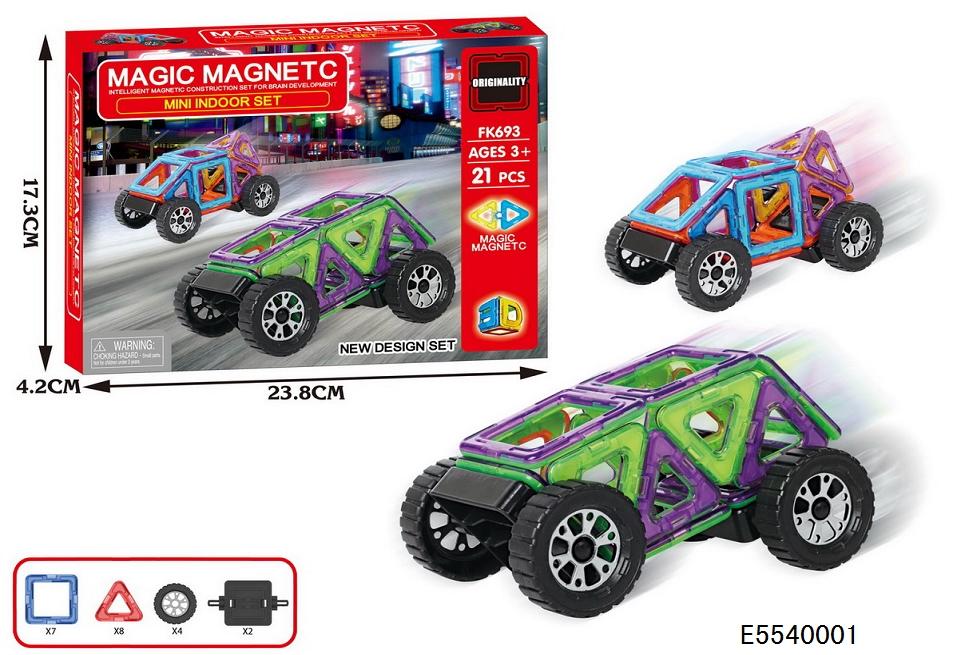 SET PIEZAS MAGNETICAS ARMA AUTO 21PCS