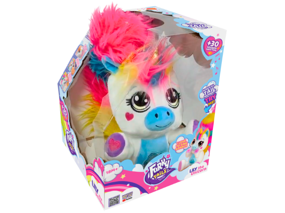 FURRY TALES LILY UNICORNIO INTERACTIVO + DE 30 SONIDOS Y REACIONES. BAILA AL RITMO DE LA MUSICA