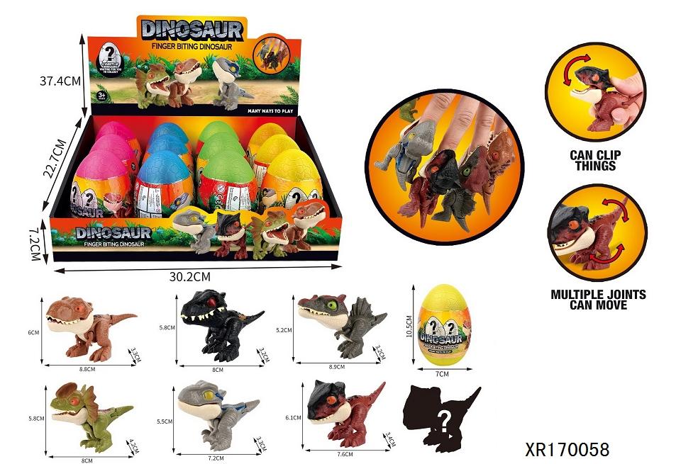 DISPLAY x12 DINOSAURIO MORDEDOR EN HUEVO.