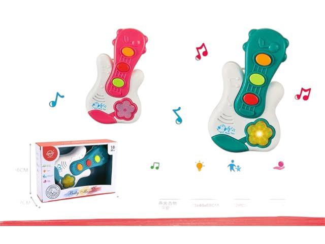 GUITARRA CON LUZ Y SONIDO. 2 COLORES. EN CAJA VISOR