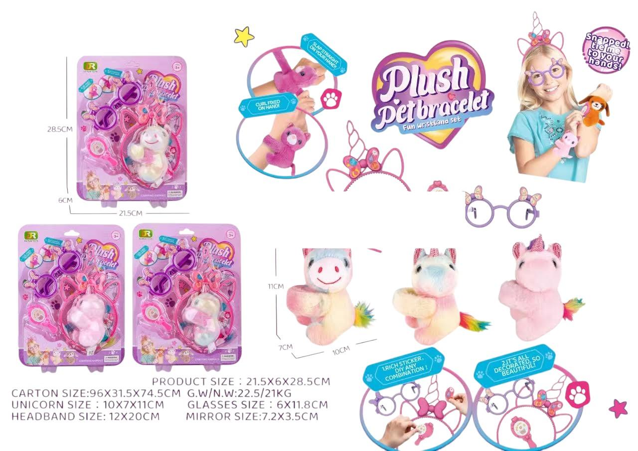 UNICORNIO PELUCHE BRAZALETE CON ACC DE BELLEZA