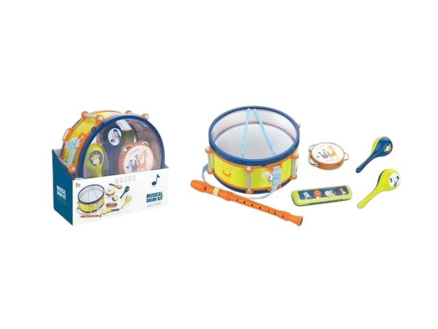 SET MUSICAL CON TAMBOR, ARMONICA, FLAUTA, PANDERETA Y MARACAS