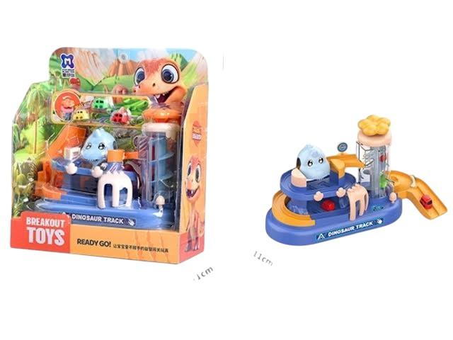 AVENTURA DINO: PLAYSET CON PISTA DE AUTITOS. EN CAJA VISOR