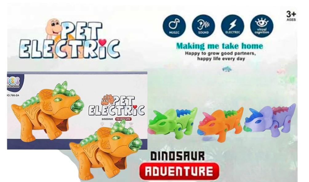 DINOSAURIO ROBOT A PILA CON MOVIMIENTO, LUCES Y SONIDOS. EN CAJA