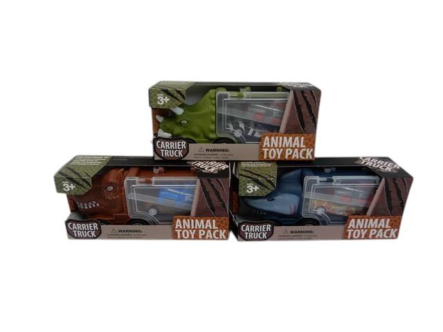 CAMION PORTA AUTITOS DE ANIMALES. 3 MODELOS. EN CAJA VISOR