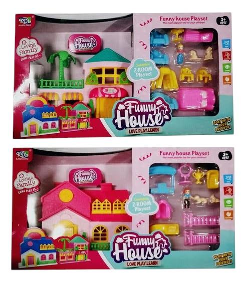 SET CASA PLAYERA DE MUÑECAS CON ACCESORIOS. 2 MODELOS. EN CAJA VISOR