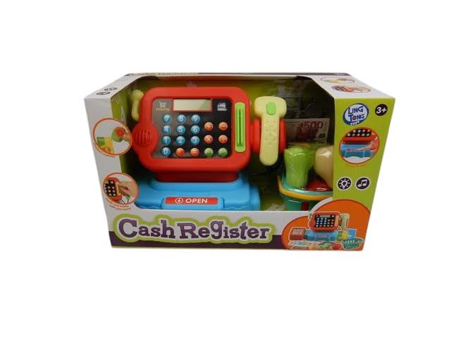 CAJA REGISTRADORA CON LUCES, SONIDOS Y ACCESORIOS. EN CAJA VISOR