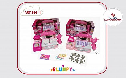 CAJA REGISTRADORA FAIRY A PILA CON FUNCIONES , LUCES Y SONIDOS,SCANNER,  BALAZA, CALCULADORA, DINERO