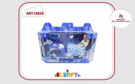 SET CARRUAJE ENCANTADO CON PRINCESA Y CABALLO CON ACC.  EN CAJA VISOR
