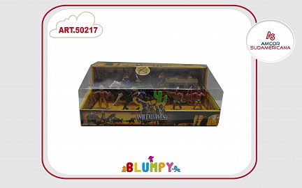 SET  WILD WEST CON CARRUAJE, COWBOYS Y NATIVOS EN CAJA VISOR