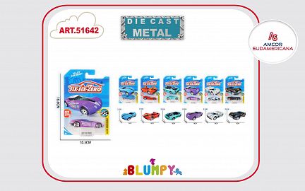 AUTITOS DE METAL 8 CM  SURTIDOS 6 MODELOS EN BLISTER