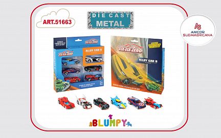 AUTITOS DE METAL 8 CM  X 6 UNIDADES SURTIDOS  EN CAJA VISOR