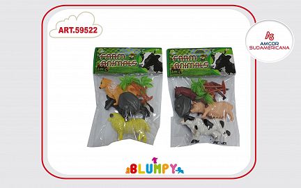3 ANIMALES DE GRANJA 18 CM CON ACC. EN BOLSA