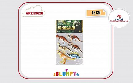 6 DINOSAURIOS  DE 15 CM EN BOLSA