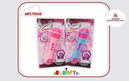 MICROFONO C/ LUZ Y SONIDO EN BLISTER 2 COLORES