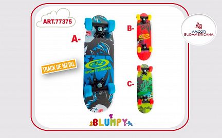 SKATE  EN TRES DISEÑOS 8 CAPAS 60 CM.TRACK ALUMINIO
