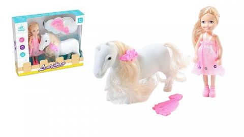 LOVELY HORSE SET: MUÑECA CON CABALLO Y ACCESORIOS. EN CAJA VISOR.