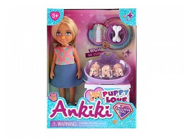 MUÑECA ANKIKI CON MASCOTAS. EN CAJA VISOR