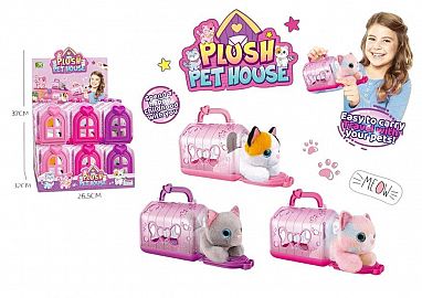 DISPLAY X 12 GATITOS DE PELUCHE CON CUCHA. 3 MODELOS