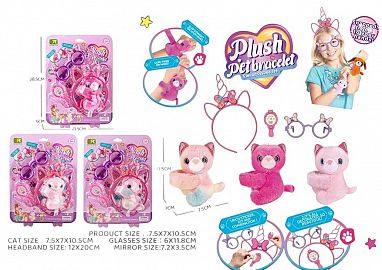 GATITO PELUCHE BRAZALETE CON ACC DE BELLEZA
