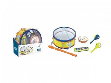 SET MUSICAL CON TAMBOR, ARMONICA, FLAUTA, PANDERETA Y MARACAS