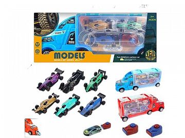 CAMION PORTA AUTITOS F1 CON LANZADOR. EN CAJA VISOR