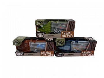 CAMION PORTA AUTITOS DE ANIMALES. 3 MODELOS. EN CAJA VISOR